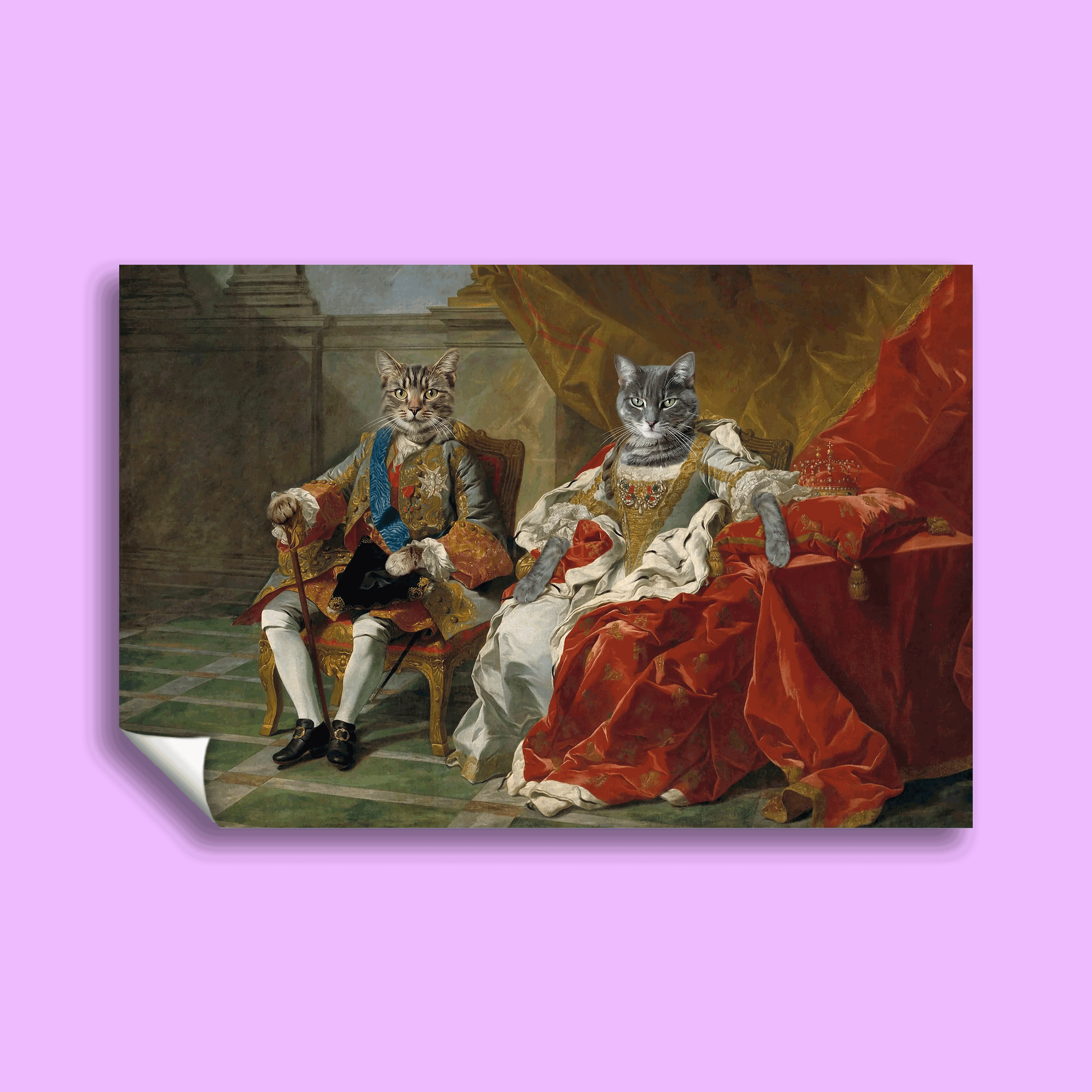 Noble Sovereigns – Custom Royal Multi-Pet Portrait